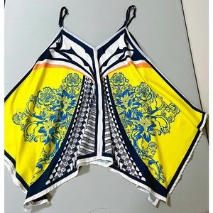 Jealous Tomato Abstract Floral Print Tank Top Tunic Blouse Shirt Size S 🌼✨